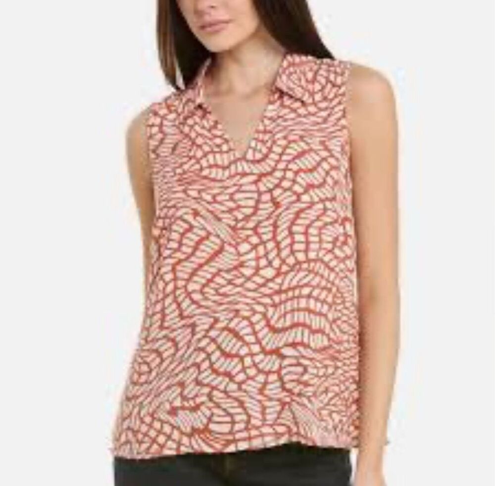 CAbi russet twist sleeveless business casual S blouse